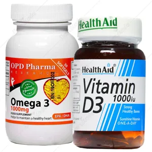 پک ویتامین د3 1000 واحد و امگا 3 1000 میلی گرم